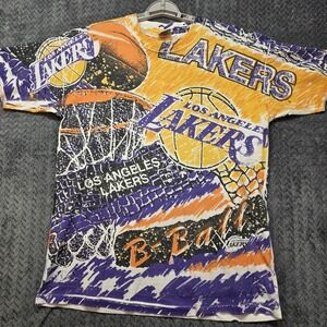 Vintage Los Angeles Lakers All Over Print T-Shirt Men's XL‎ Signal Made In USA